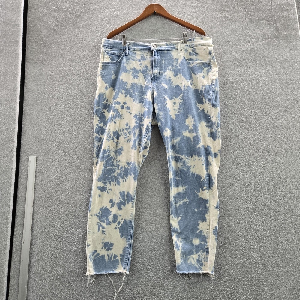 Levi's 721 Women Jeans 18W Blue Denim Tie‎ Dye Ankle High Rise Skinny